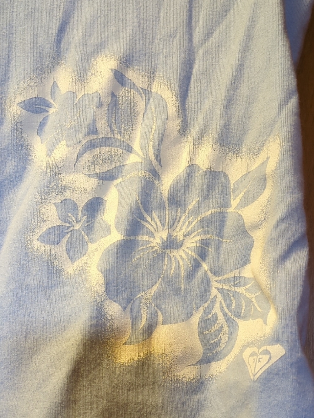 Roxy Light Blue Floral Short Sleeve Tee - Picture 4 of 6